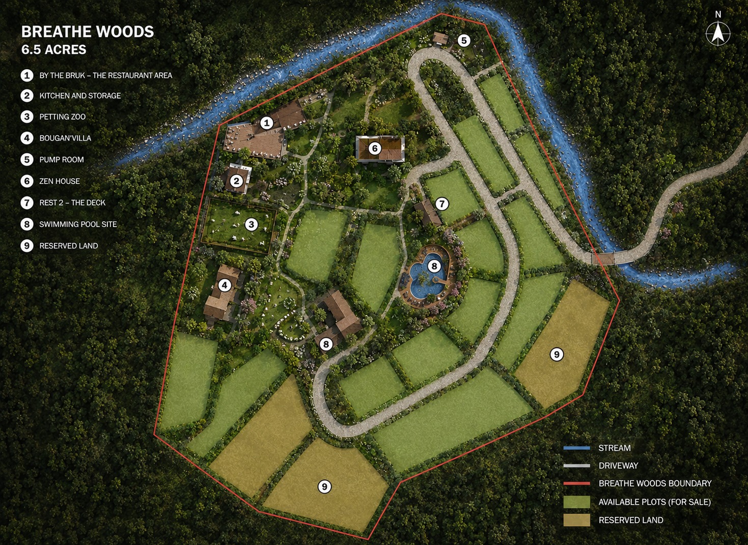 Breathe Woods site plan, including planned future development