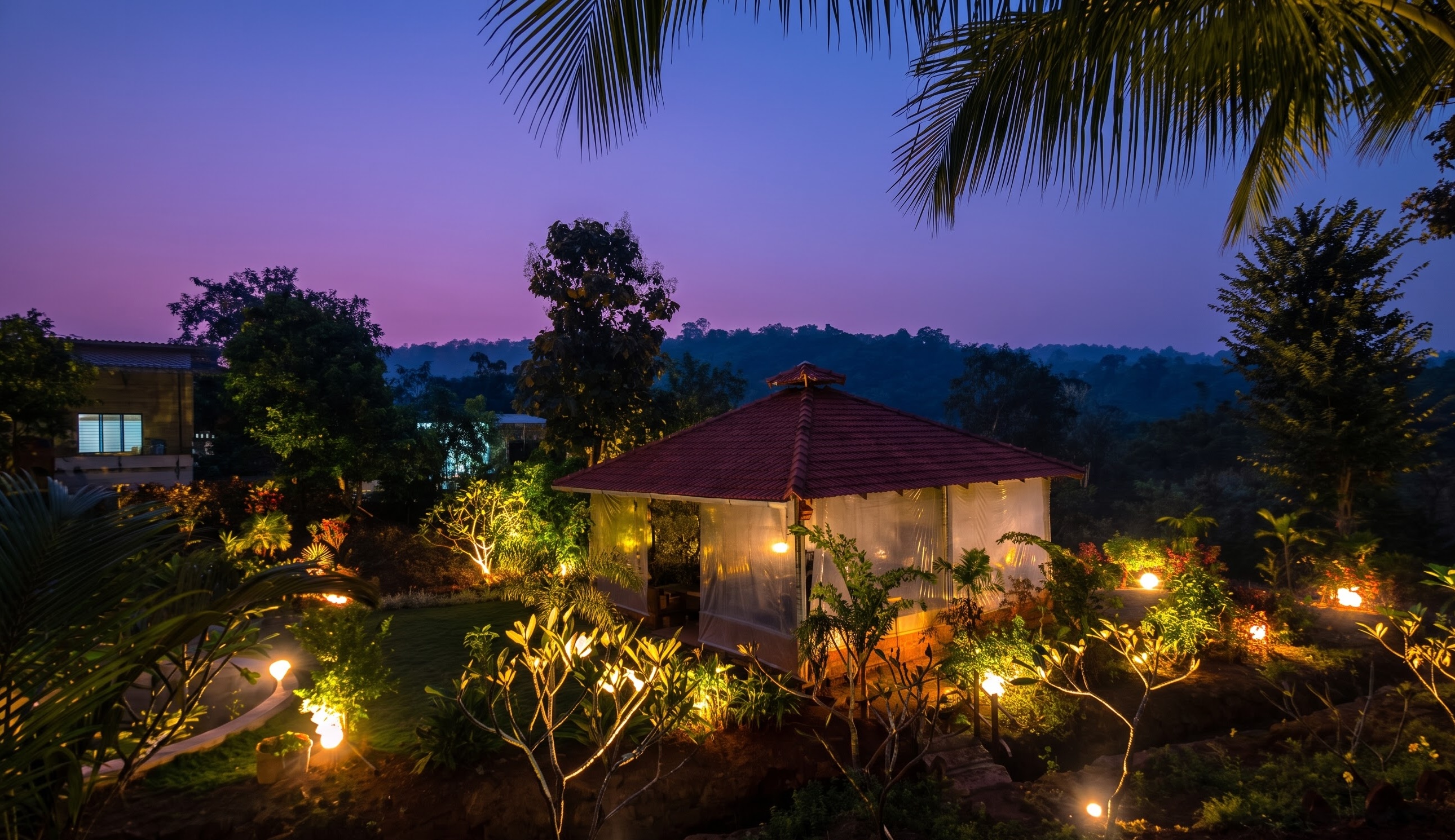By the Bruk glowing among the gardens at dusk