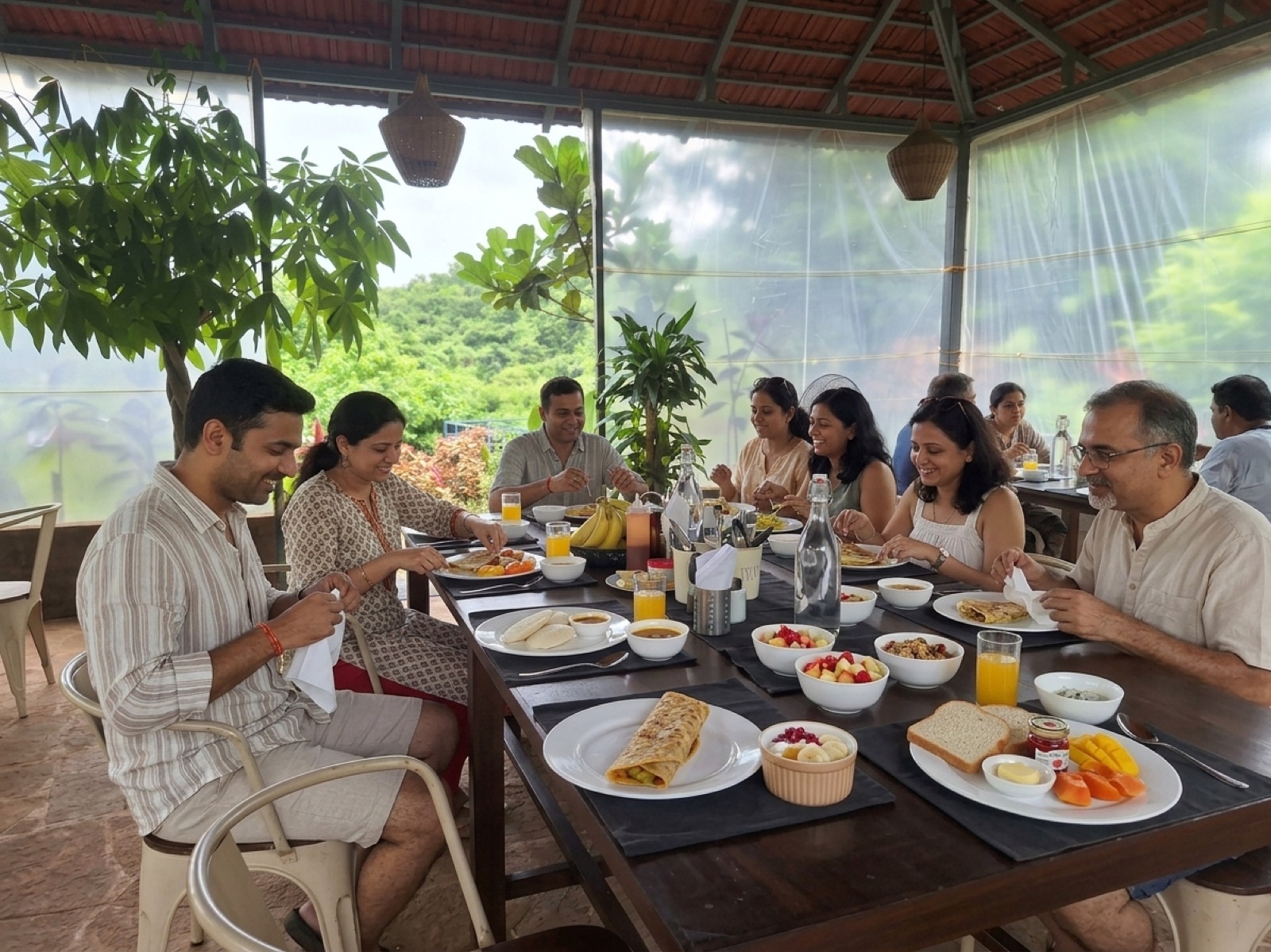 Breakfast shared at Breathe Woods